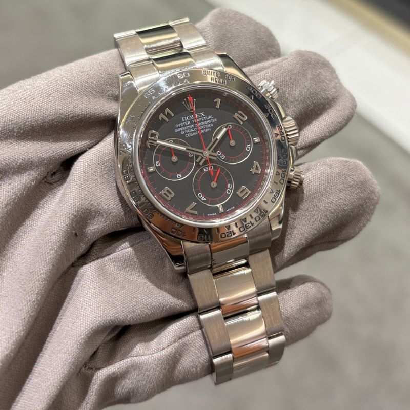 Pre-Owned Rolex Oyster Perpetual 18ct White Gold Racing Dial Cosmograph Daytona 116509