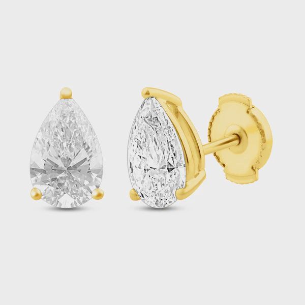 18ct Yellow Gold 2.00ct Lab-Grown Diamond Pear-Cut Earrings 18ct Yellow Gold 2.00ct Lab-Grown Diamond Pear-Cut Earrings
