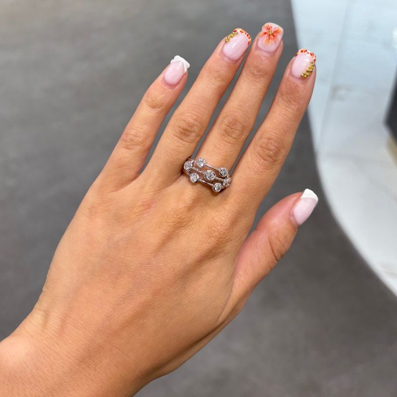 Platinum Lab-Grown Diamond Bubble Ring 1.06ct