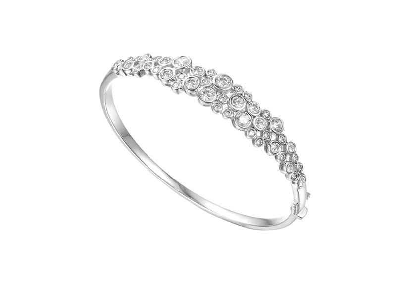 Silver CZ Bubble Scatter Bangle Silver CZ Bubble Scatter Bangle