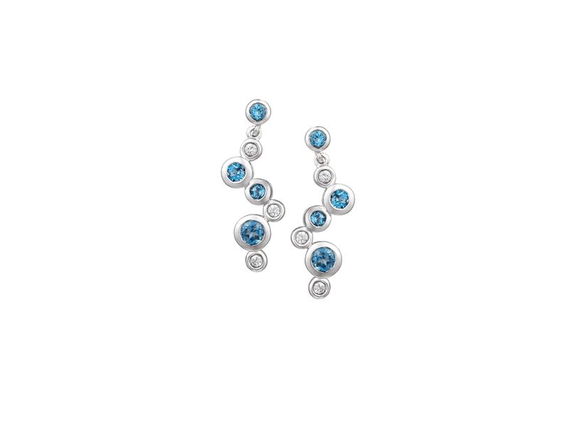 Silver Bubble London Blue Topaz & Cubic Zirconia Earrings Silver Bubble London Blue Topaz & Cubic Zirconia Earrings