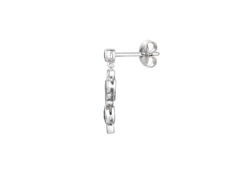 Silver Bubble London Blue Topaz & Cubic Zirconia Earrings
