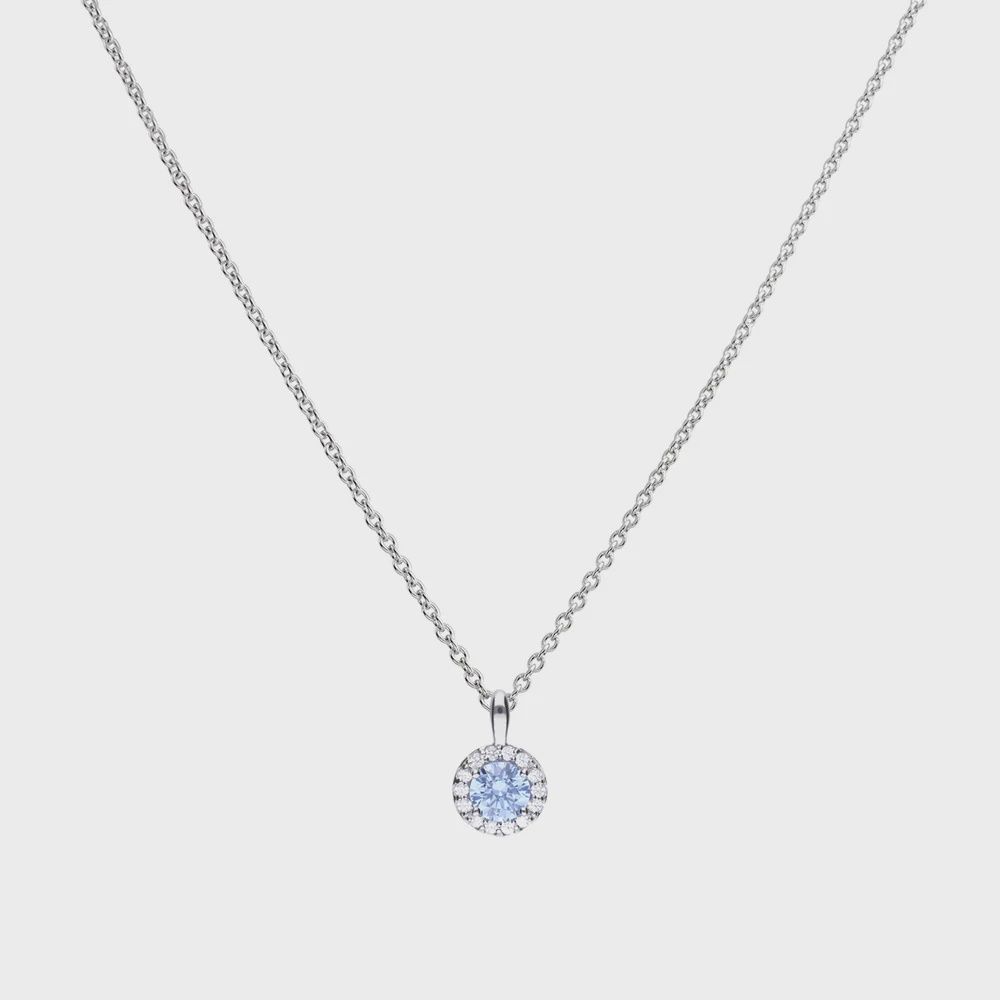 Silver Sky Blue Round CZ Cluster Pendant Silver Sky Blue Round CZ Cluster Pendant