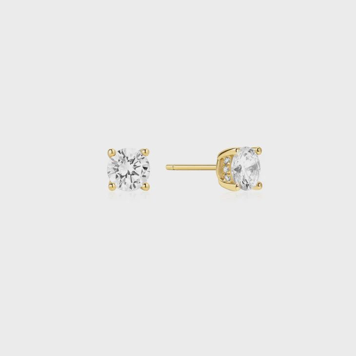 Gold Just You Solitaire Stud Earrings