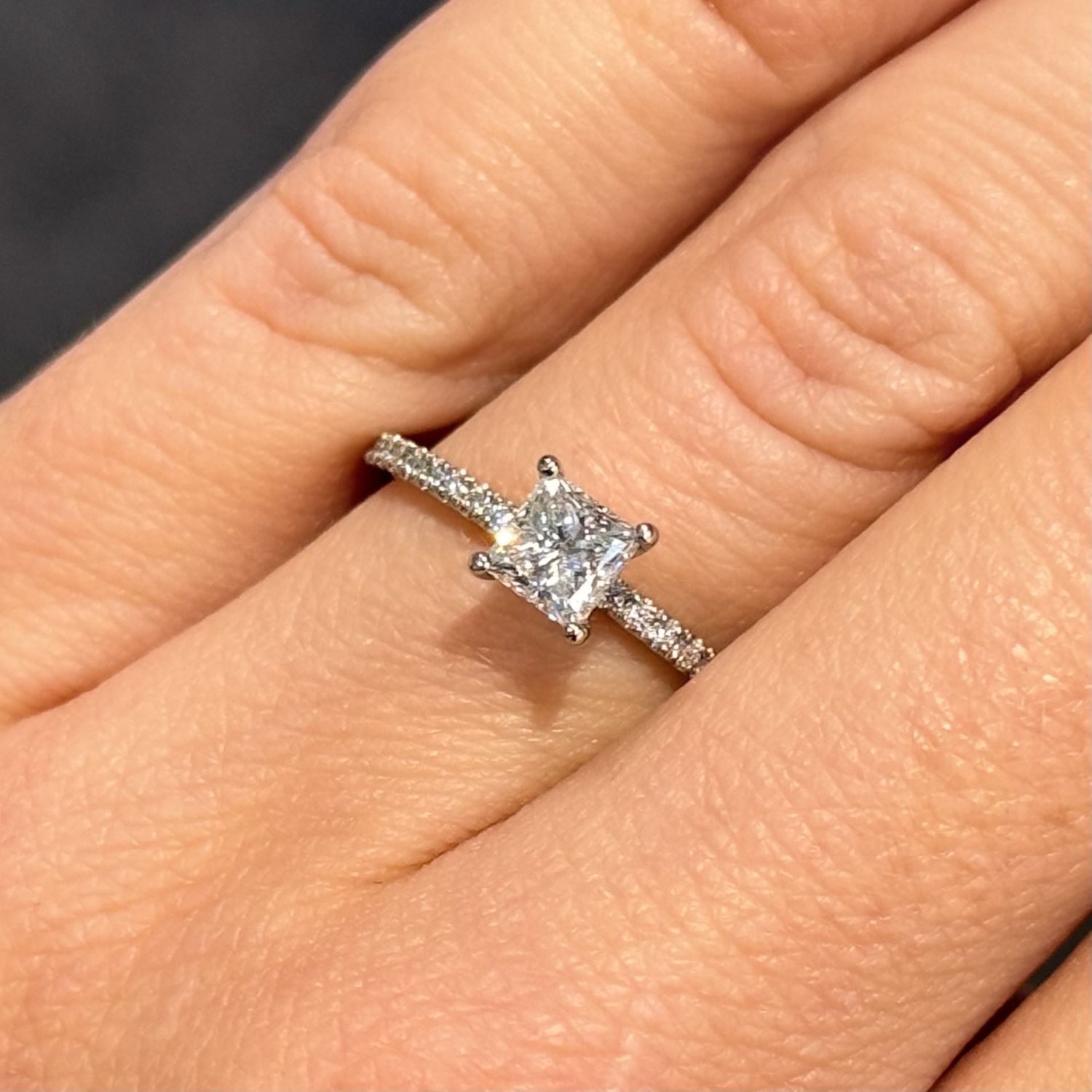Pre-Owned Platinum 0.45ct Princess Cut Diamond Solitaire Ring