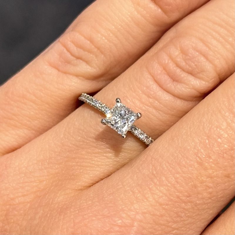 Pre-Owned Platinum 0.45ct Princess Cut Diamond Solitaire Ring