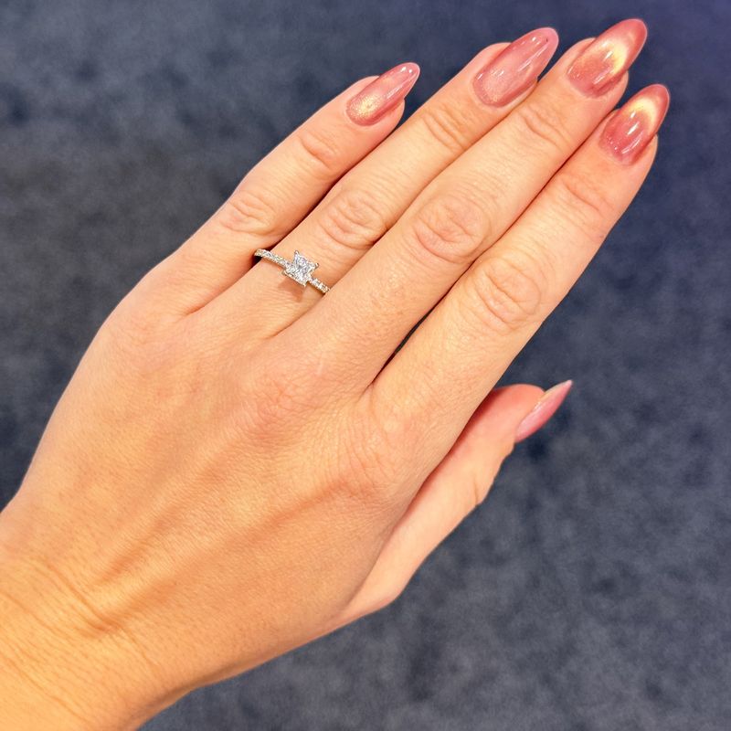 Pre-Owned Platinum 0.45ct Princess Cut Diamond Solitaire Ring
