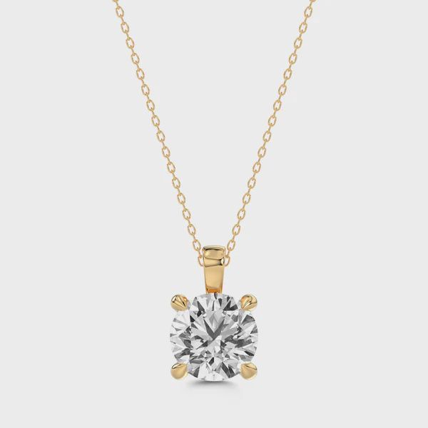 18ct Yellow Gold Lab-Grown 1.53ct Diamond Solitaire Pendant & Chain 18ct Yellow Gold Lab-Grown 1.53ct Diamond Solitaire Pendant & Chain