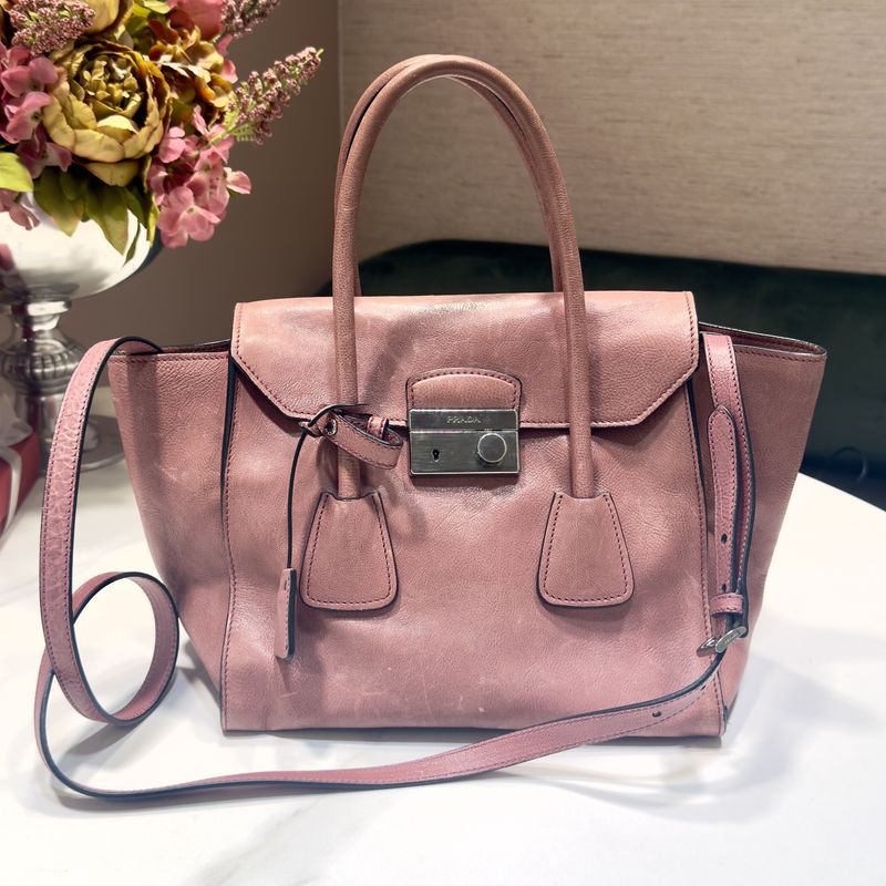 Pre-Owned Prada Grace Calf Leather Bag Pink