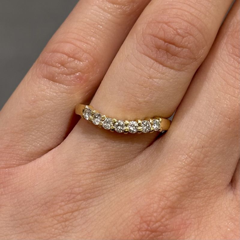 Pre-Owned 18ct Yellow Gold 0.33ct Diamond Claw Set Shaped 1/2 Eternity Ring Pre-Owned 18ct Yellow Gold 0.33ct Diamond Claw Set Shaped 1/2 Eternity Ring