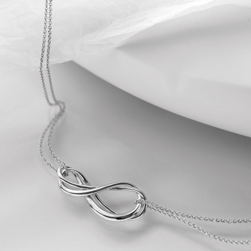 Silver Infinity Double 18” Necklace
