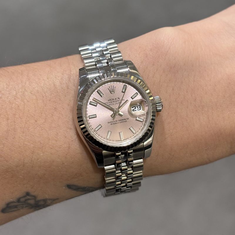Pre-Owned Rolex Ladies Pink Dial Steel 26mm Datejust 179174