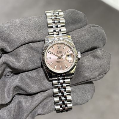 Pre-Owned Rolex Ladies Pink Dial Steel 26mm Datejust 179174