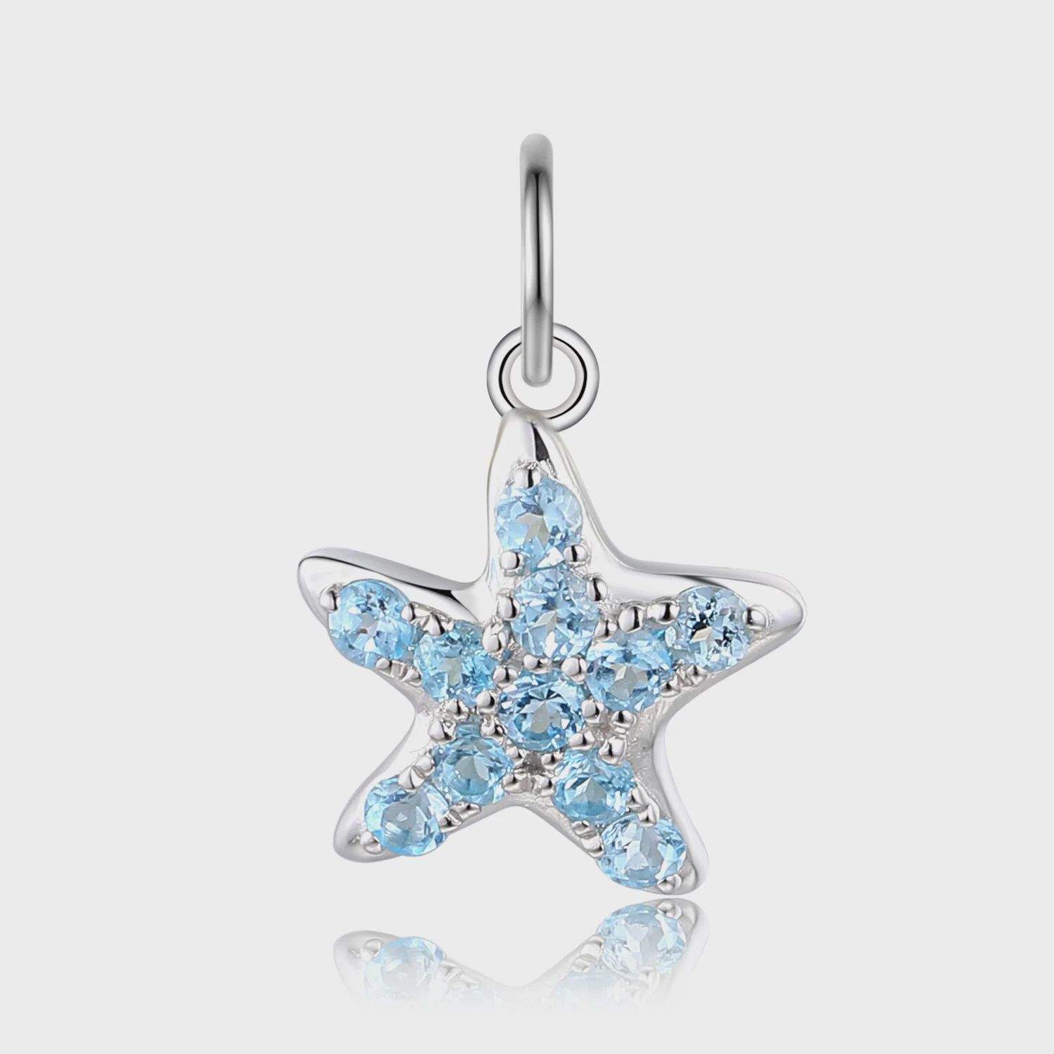 Blue Topaz Starfish Charm
