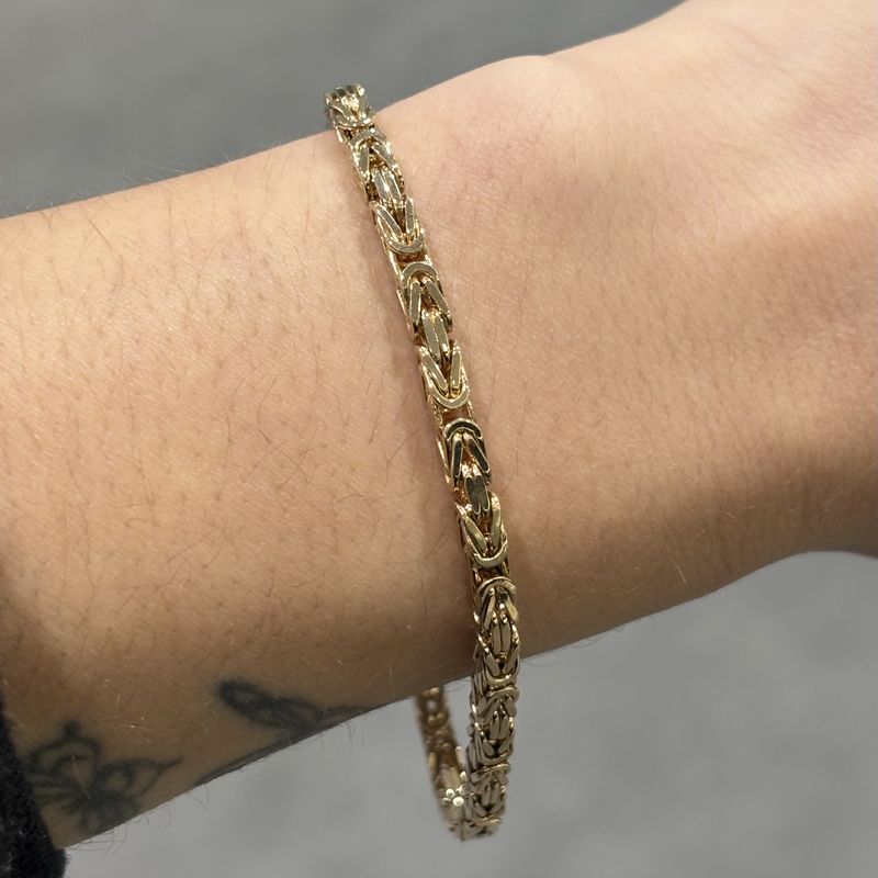 Pre-Owned 9ct Yellow Gold Byzantium Bracelet 7.5” 12g