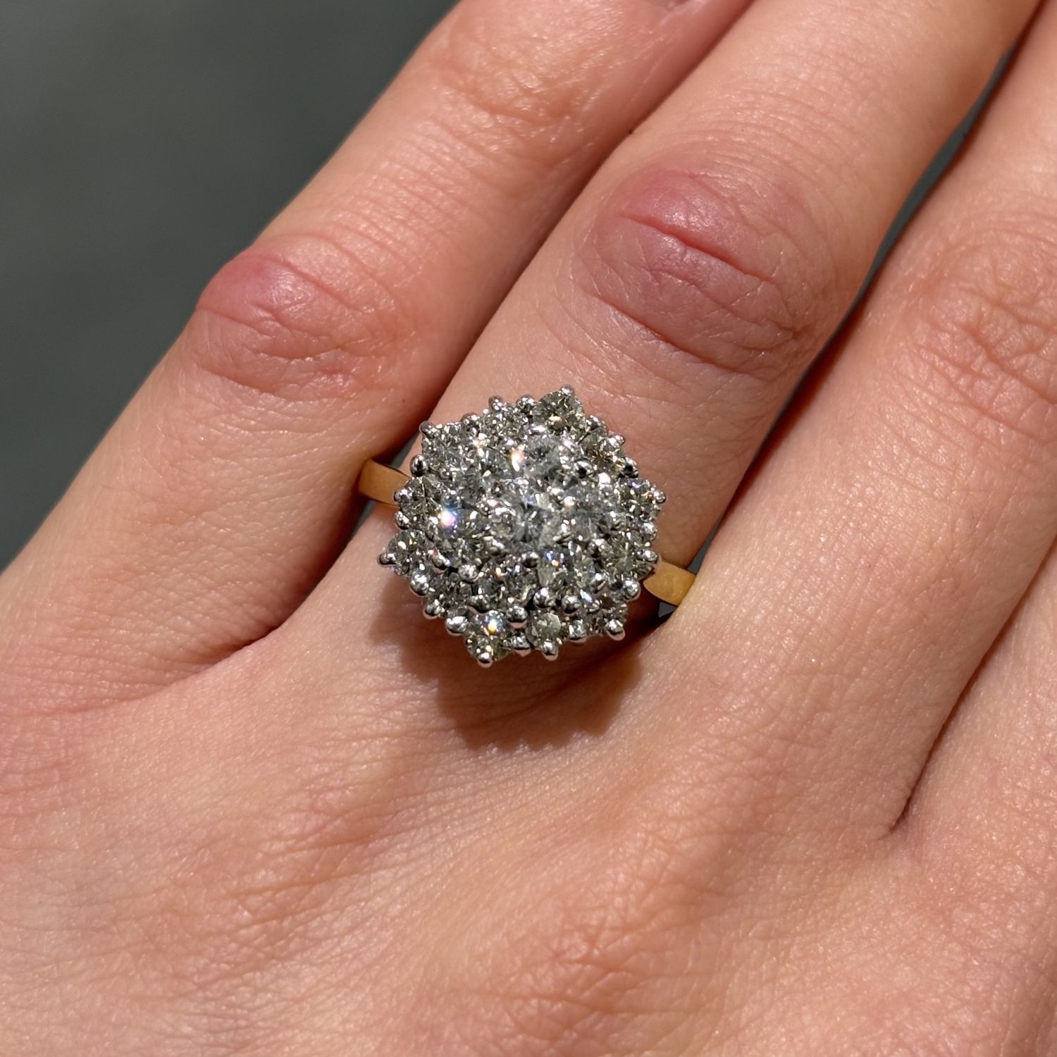 Pre-Owned 18ct Yellow Gold 1.34ct Diamond Cluster Ring