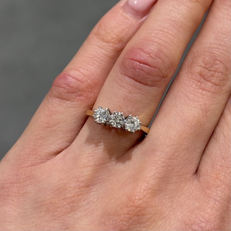 Pre-Owned 18ct Yellow Gold 0.60ct Diamond Trilogy Ring