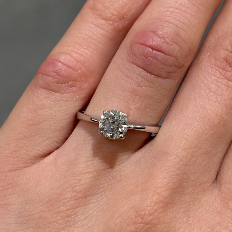 Pre-Owned 18ct White Gold 0.79ct K I1 Solitaire Diamond Ring