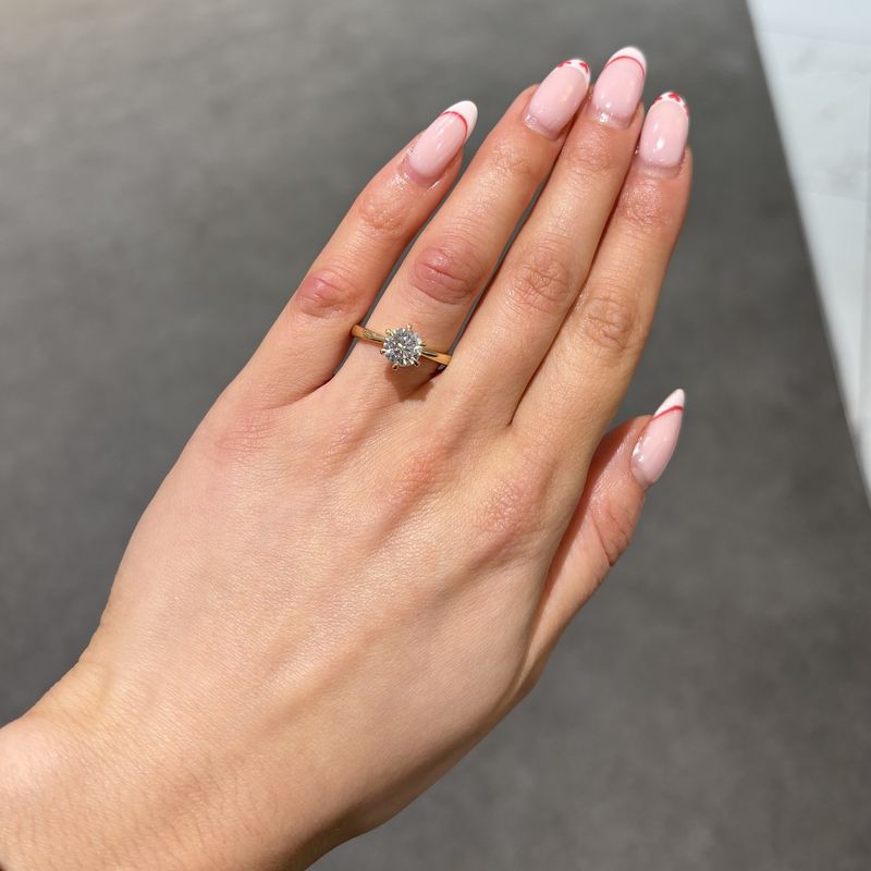 18ct Yellow Gold Lab-Grown 1.20ct D VS2 Round Brilliant Diamond Solitaire Ring