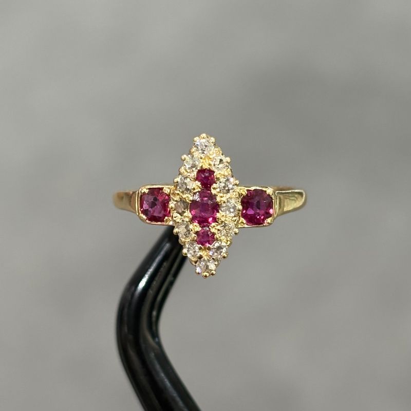 Pre-Owned Vintage 0.51ct Ruby &amp; 0.14ct Diamond Ring