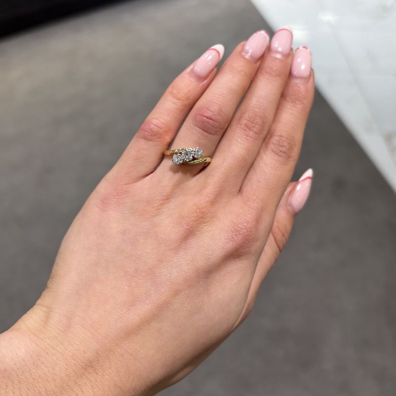 Pre-Owned 18ct Yellow Gold 0.50ct Diamond 3 Stone Ring