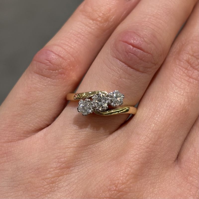 Pre-Owned 18ct Yellow Gold 0.50ct Diamond 3 Stone Ring