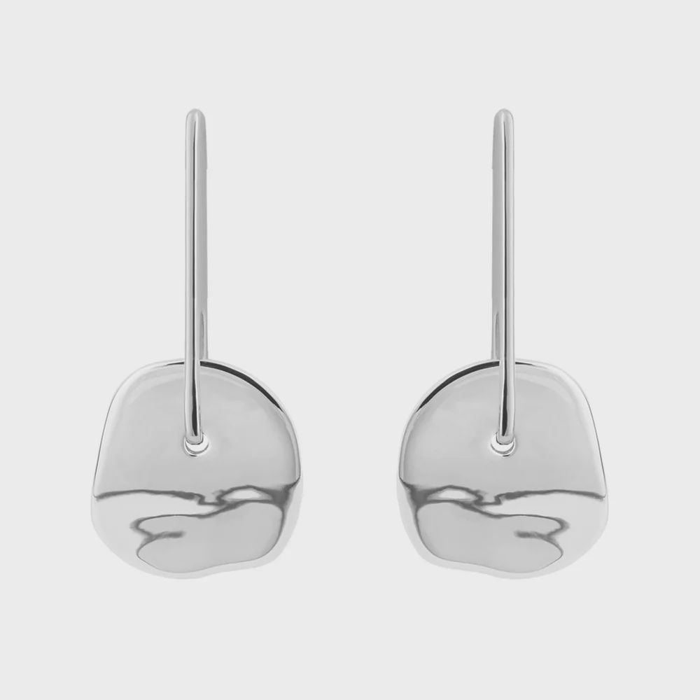 Organic Disc Elongated Drop Earrings