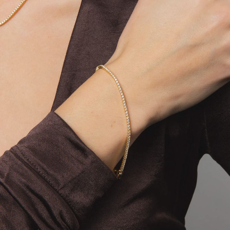 Gold Plated Silver Zirconia Tennis Bracelet
