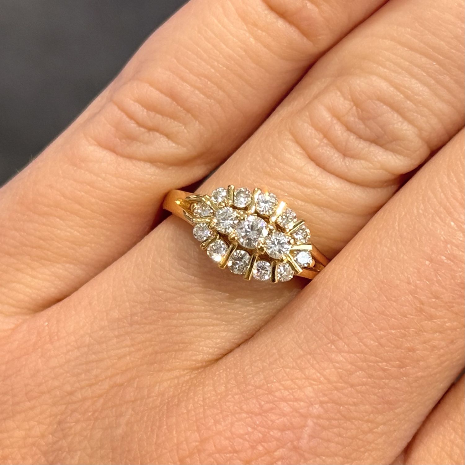 Pre-Owned 18ct Yellow Gold 0.50ct G SI Diamond Cluster Ring
