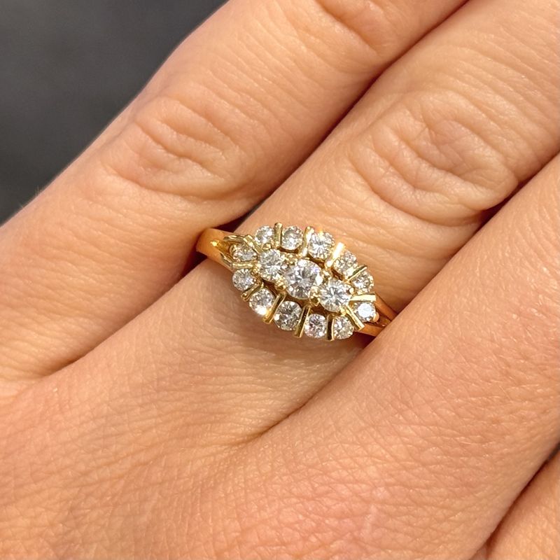 Pre-Owned 18ct Yellow Gold 0.50ct G SI Diamond Cluster Ring Pre-Owned 18ct Yellow Gold 0.50ct G SI Diamond Cluster Ring