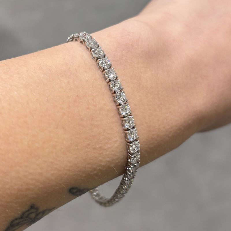 Platinum 9.00ct D VVS Round Brilliant Lab Grown Diamond Tennis Bracelet