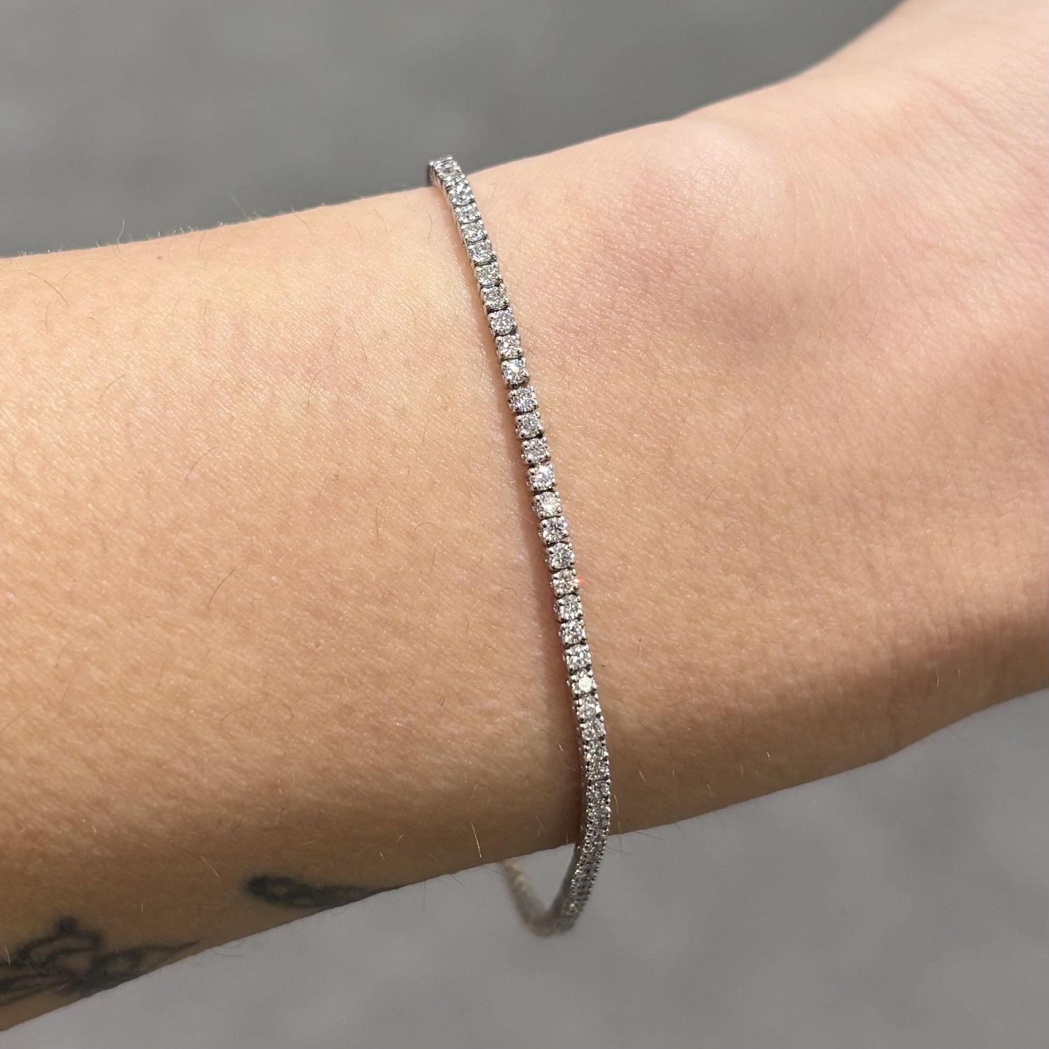 Platinum 1.50ct D VVS Round Brilliant Lab Grown Diamond Tennis Bracelet