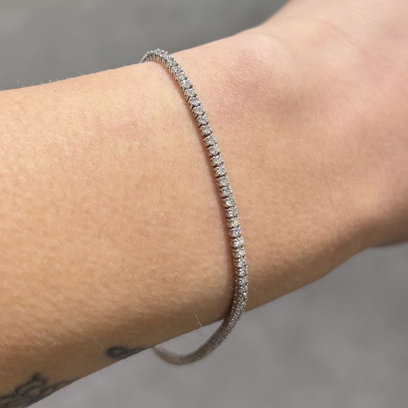 Platinum 1.50ct D VVS Round Brilliant Lab Grown Diamond Tennis Bracelet