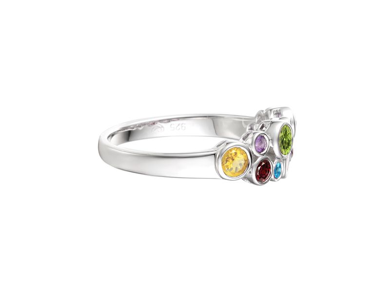 Sterling Silver Multi-Stone Rhapsody in Colour Bubble Ring