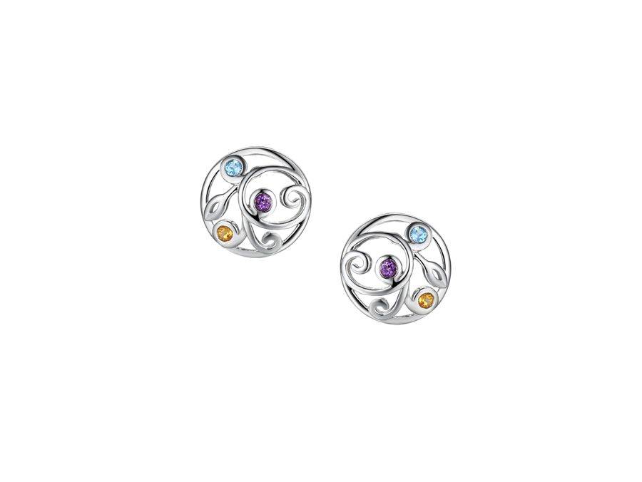 Sterling Silver Opal Fruits Stud Earrings Sterling Silver Opal Fruits Stud Earrings