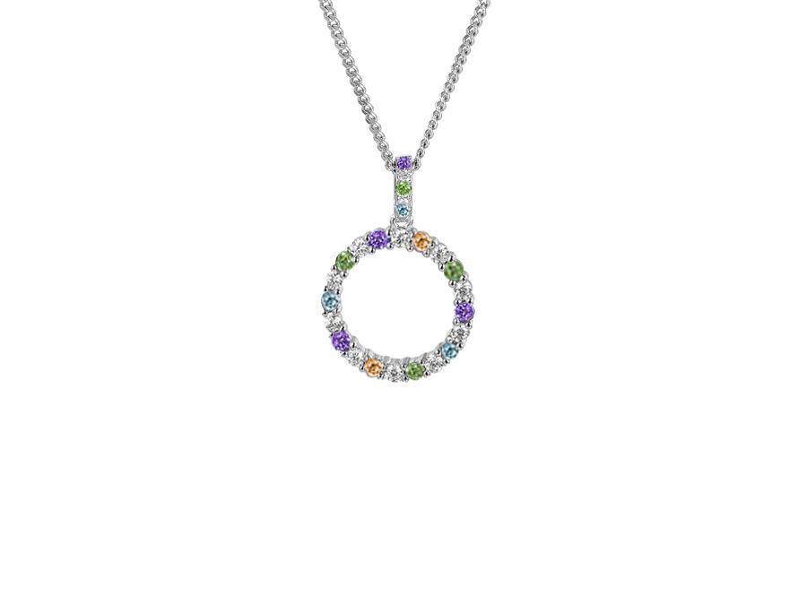 Sterling Silver Circle of Colour Necklace Sterling Silver Circle of Colour Necklace