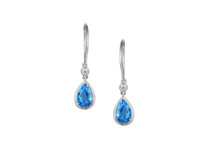 Sterling Silver Blue Topaz Devotion Earrings Sterling Silver Blue Topaz Devotion Earrings