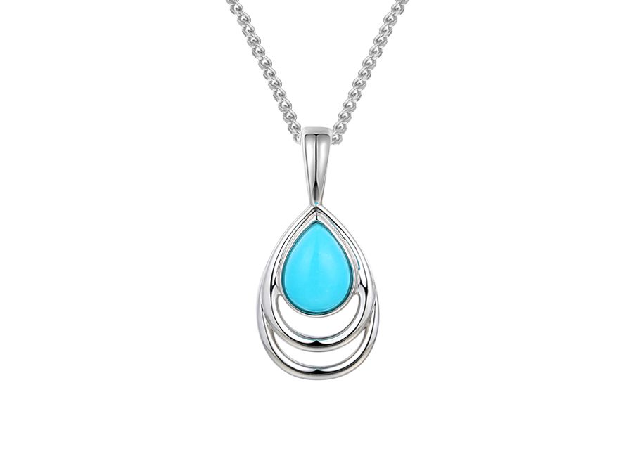 Sterling Silver Dualistic Turquoise Necklace Sterling Silver Dualistic Turquoise Necklace