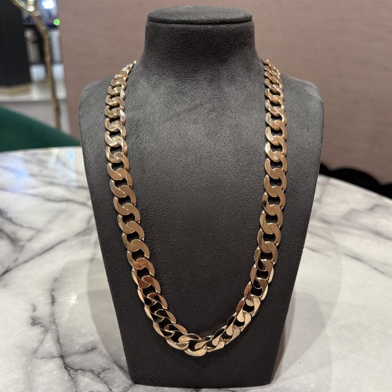 Pre-Owned 9ct Yellow Gold 22” Curb Chain 99.1g