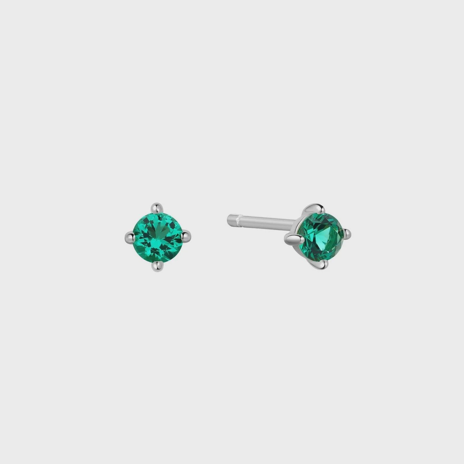 Silver Green Stud Earrings Silver Green Stud Earrings