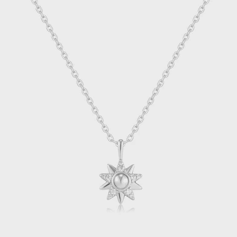 Silver Sunburst Necklace, Colour: Silver