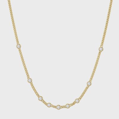 Multi Station Round Stone Chain Necklace Multi Station Round Stone Chain Necklace