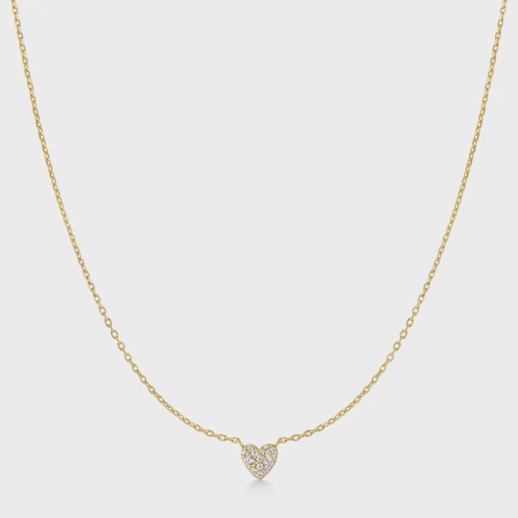 Gold Pavé Heart Necklace