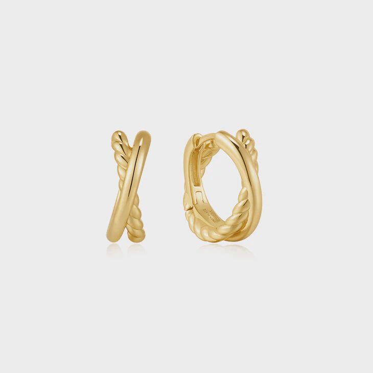 Silver Entwined Dual Huggie Hoop Earrings