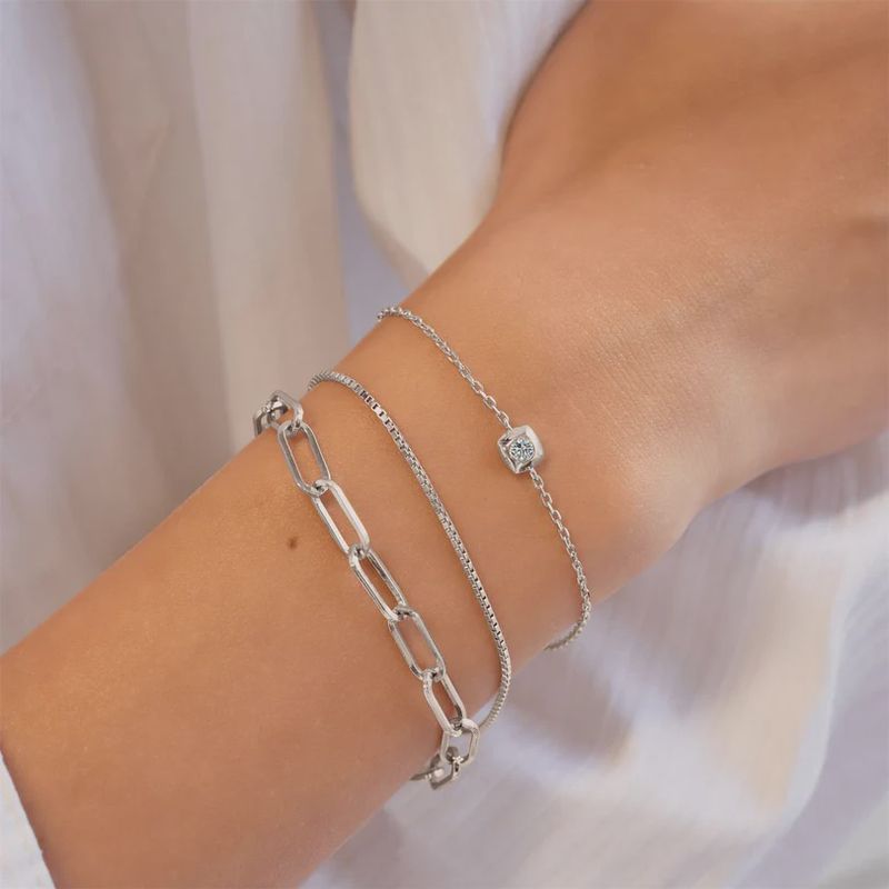 Modern Bezel-Set Solitaire Bracelet