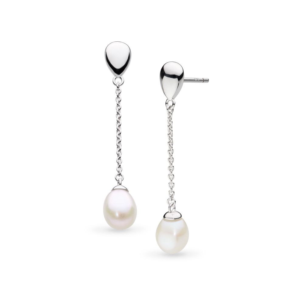 Coast Pebble Pearl Chain Stud Drop Earrings Coast Pebble Pearl Chain Stud Drop Earrings