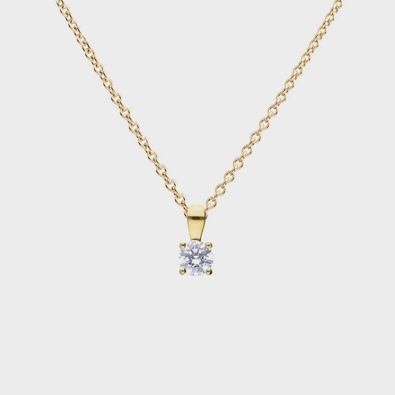 Diamonfire Silver Gold Plated 0.25ct Crystal Pendant Diamonfire Silver Gold Plated 0.25ct Crystal Pendant