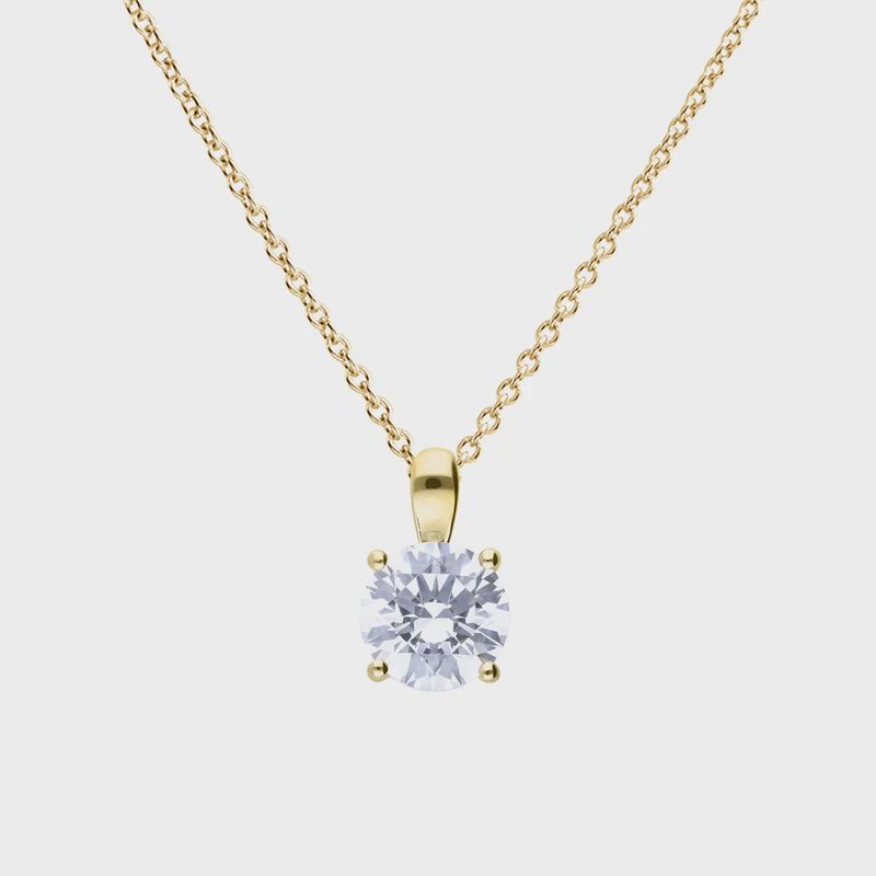 Silver Gold Plated 2ct Crystal Pendant