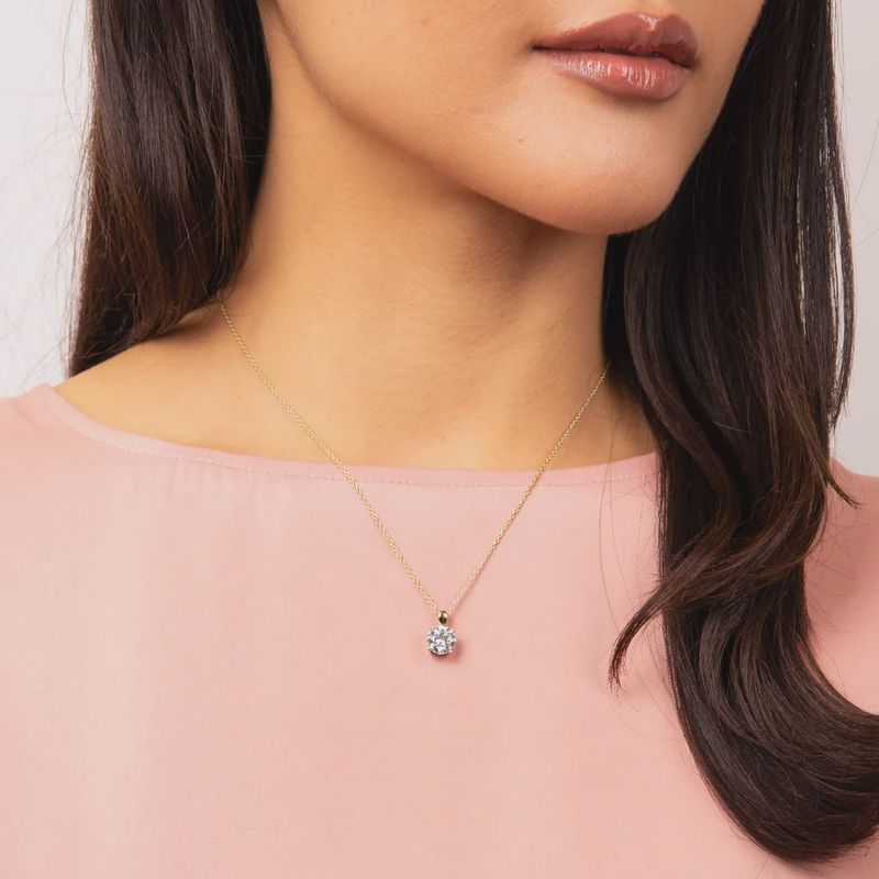 Silver Gold Plated Crystal Pendant 0.75ct Silver Gold Plated Crystal Pendant 0.75ct