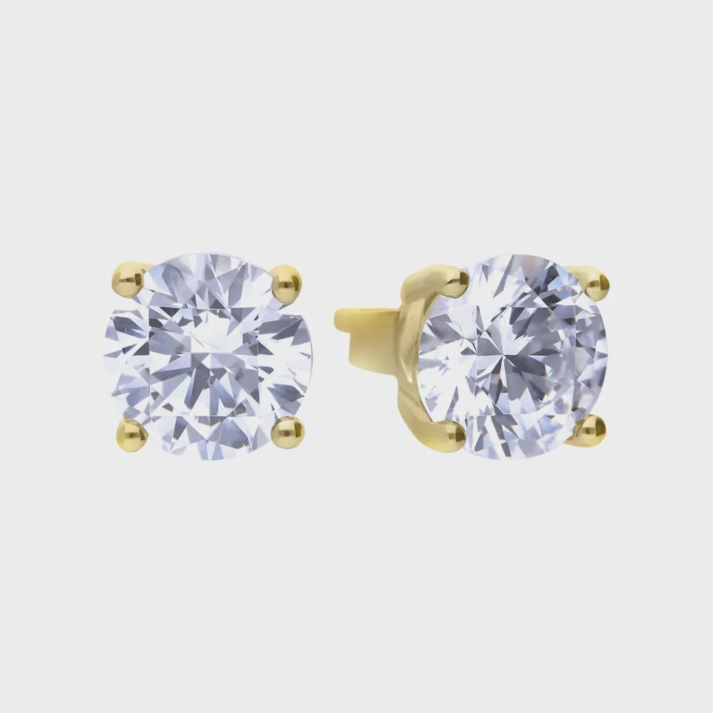 Gold Plated Silver Crystal 1ct Studs Gold Plated Silver Crystal 1ct Studs